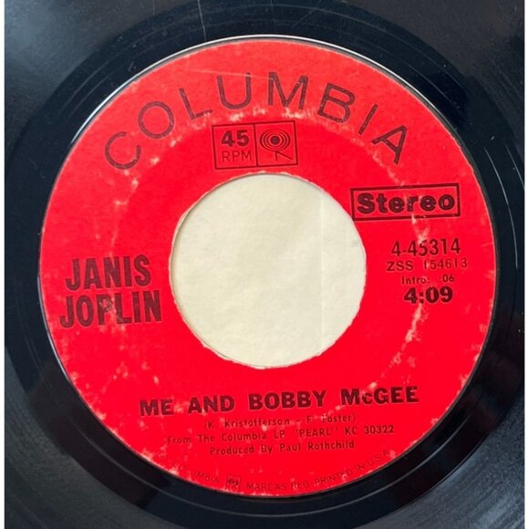 Janis Joplin 45 Rock Lot Me and Bobby McGee / Big Brother Holding Co Call on Me - Picture 2 of 11